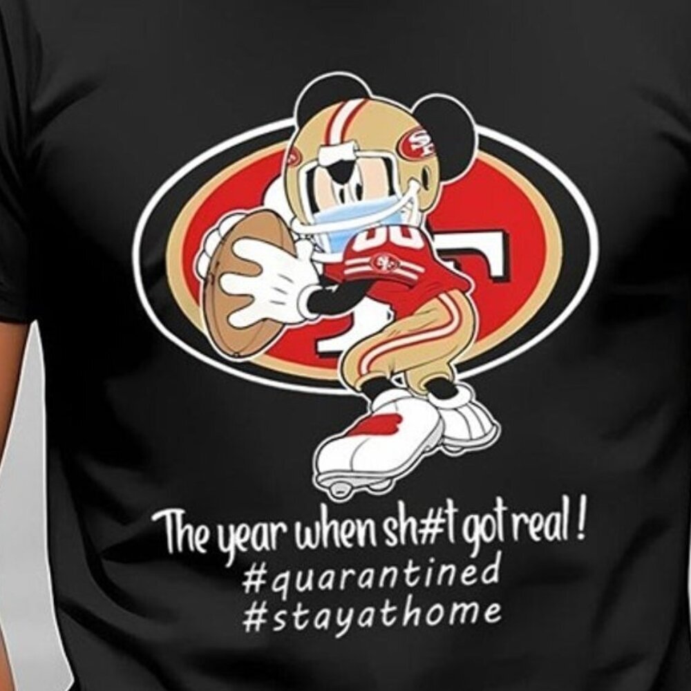 Mickey Mouse San Francisco 49ers Football Fan Graphic Cartoon NFL Unisex Shirt90 - Picture 2 of 5